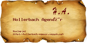 Hollerbach Agenór névjegykártya